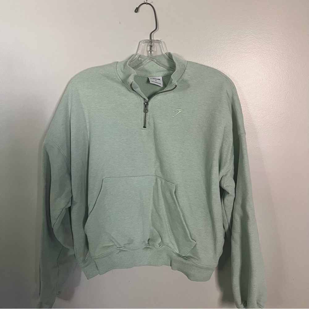 Gymshark Mint Green Half-Zip Pullover Hoodie